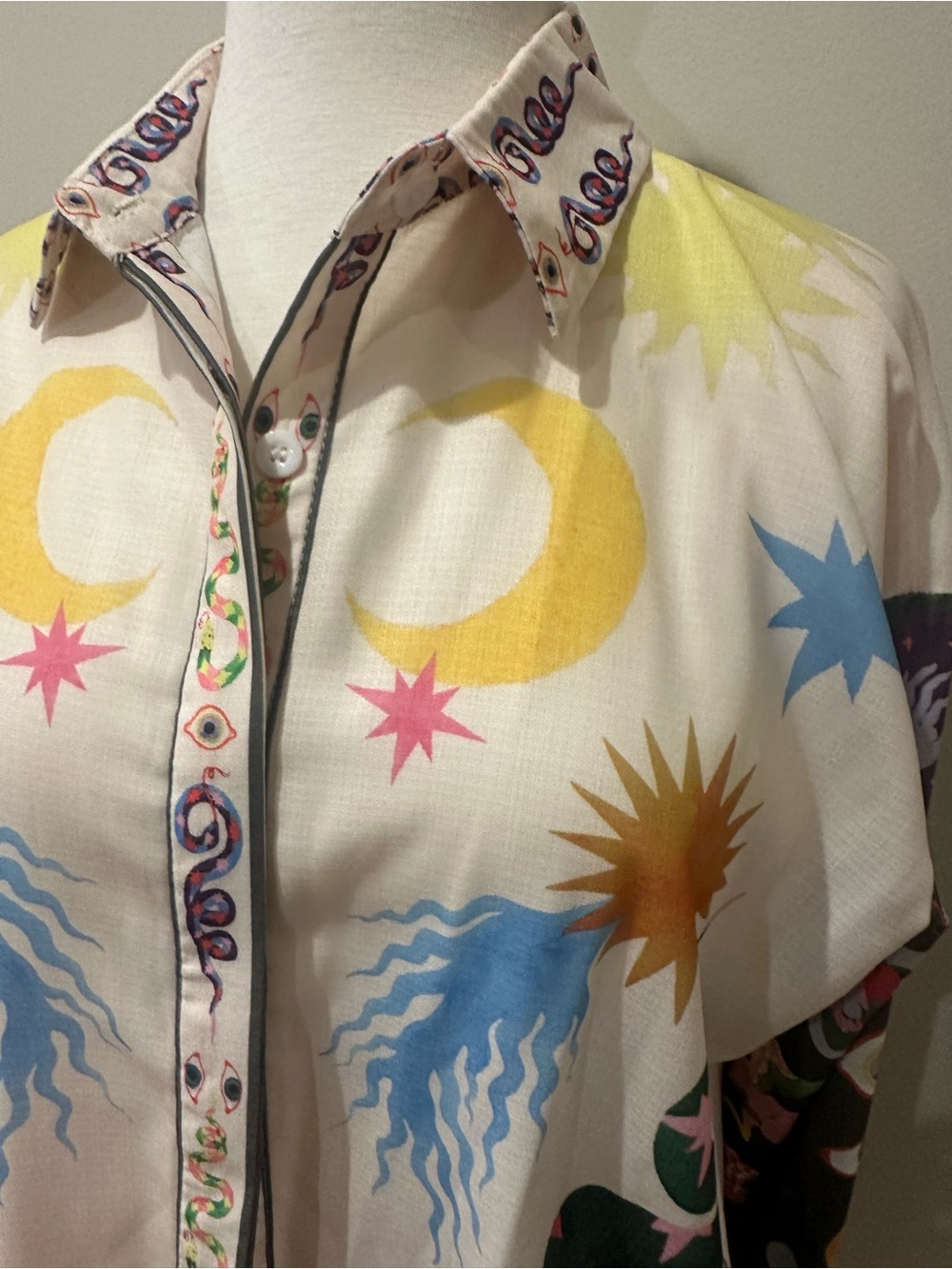 Never Worn (NWOT) Celestial & Mythical Art Print Button-Down Shirt - Picture 3 of 5